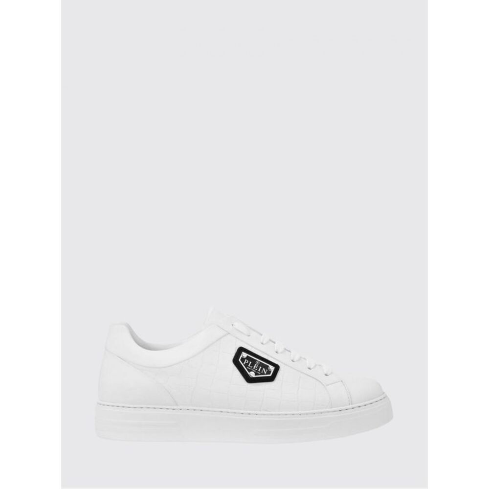 Philipp Plein Men Philipp Plein Low-Top Leather Sneakers With Crocodile Print